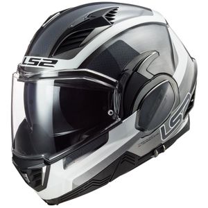 Casque de moto LS2 FF900 Valiant II - Orbit de couleur gris noir mat en mentonière fermé de profil gauche Casque de moto LS2 FF900 Valiant II - Orbit de couleur gris noir mat en mentonière fermé de profil gauche