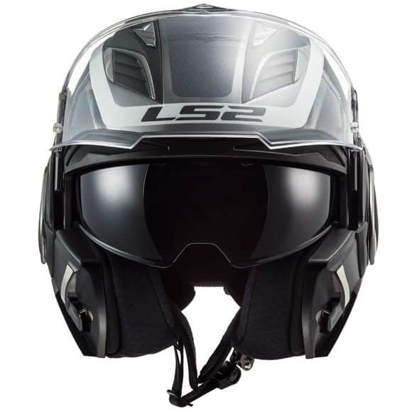 Casque de moto LS2 FF900 Valiant II - Orbit de couleur gris noir mat en mode jet de face Casque de moto LS2 FF900 Valiant II - Orbit de couleur gris noir mat en mode jet de face