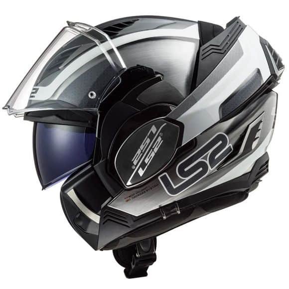 Casque de moto LS2 FF900 Valiant II - Orbit de couleur gris noir mat en mode jet de profil gauce Casque de moto LS2 FF900 Valiant II - Orbit de couleur gris noir mat en mode jet de profil gauce