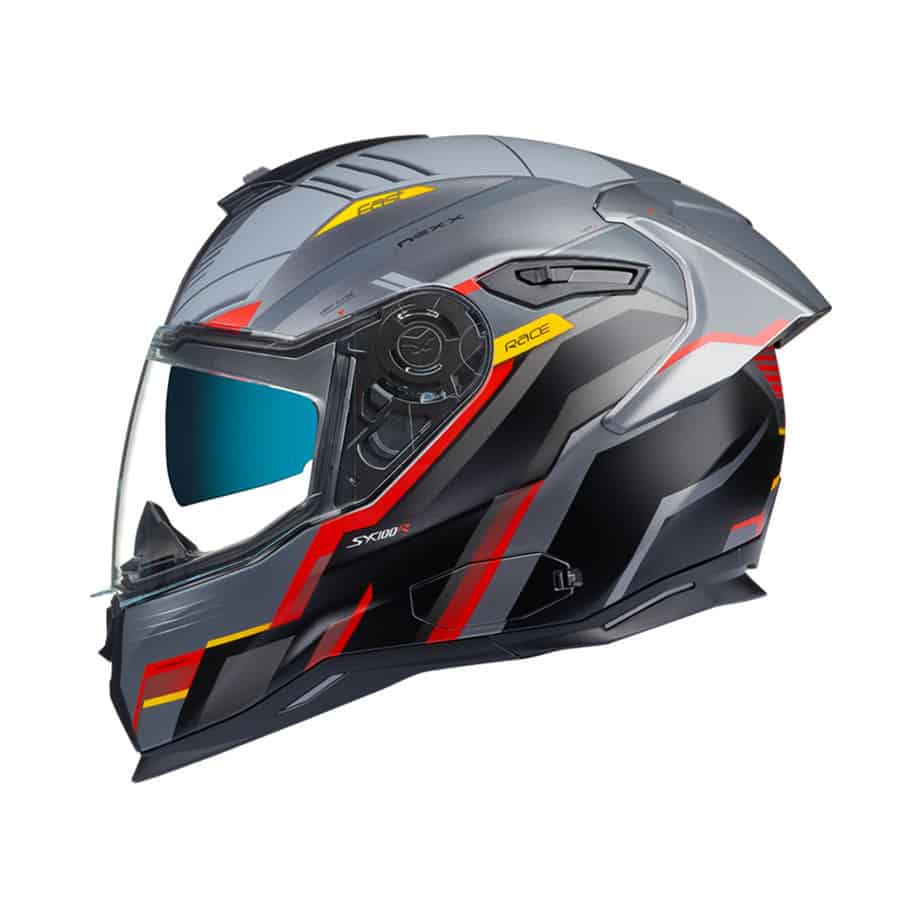 Casque de moto Nexx SX.100R noir-rouge vue de dos Casque de moto Nexx SX.100R noir-rouge vue de dos