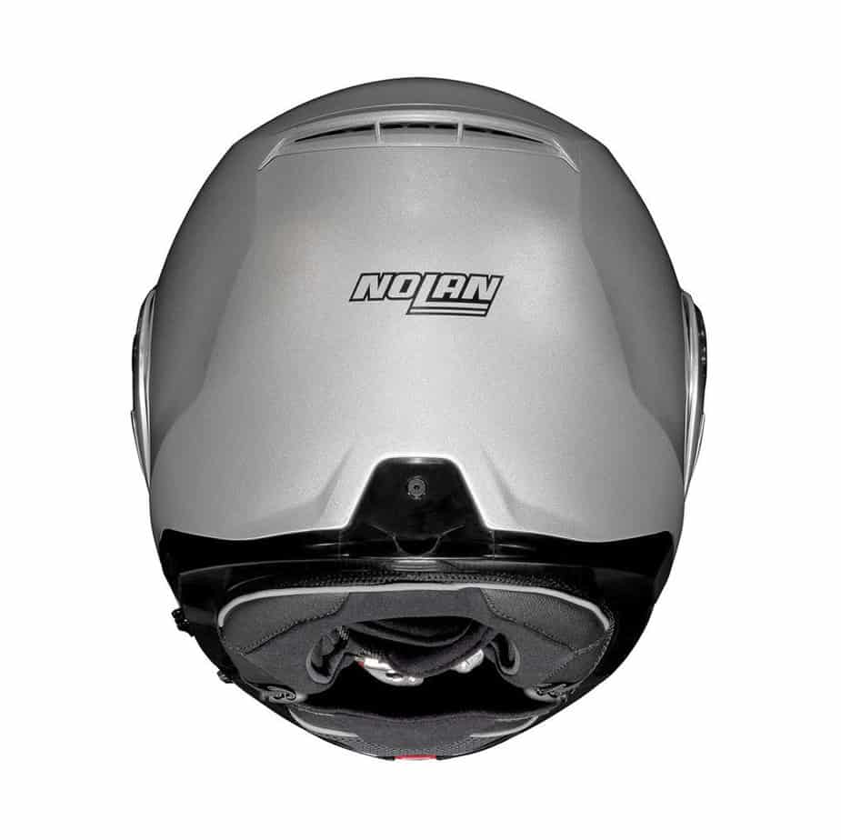 Casque de moto Nolan N100.5 gris clair vue de dos Casque de moto Nolan N100.5 gris clair vue de dos