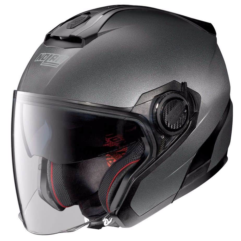 Casque de moto Nolan N40.5 gris vue de profil gauche Casque de moto Nolan N40.5 gris vue de profil gauche