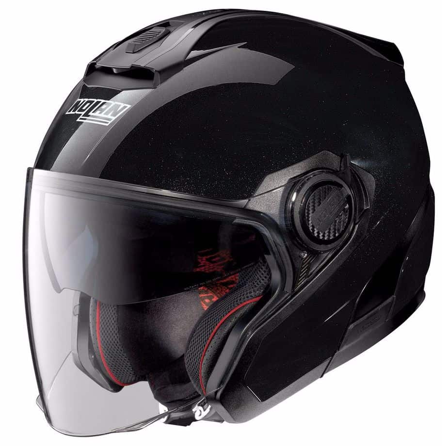 Casque de moto Nolan N40.5 noir vue de profil gauche Casque de moto Nolan N40.5 noir vue de profil gauche